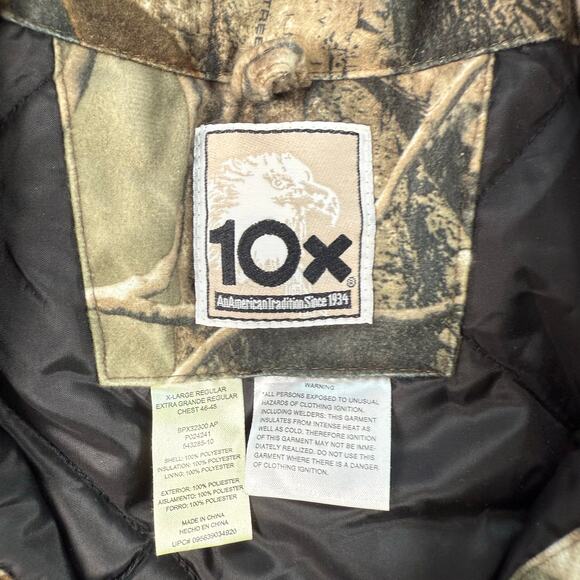 10X Real tree Camo Insulated Jacket Mens XL Brown Hunting Outdoor Cold Weather - Picture 4 of 8